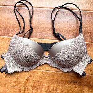 VICTORIA'S SECRET Very Sexy Push-Up Pigeonnant Bra 34B Mocha-Brown